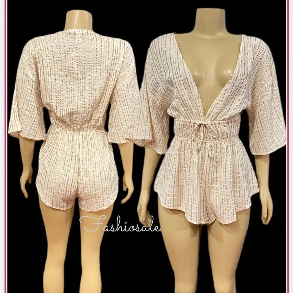 Victoria’s Secret Sexy Metallic golf striped Romper Small $70